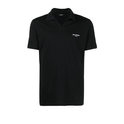 Shop Balmain Logo Organic Cotton Polo Shirt - Men's - Organic Cotton In Black