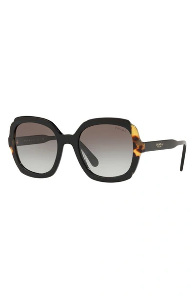 Shop Prada Etiquette 54mm Square Sunglasses In Black/ Medium Havana