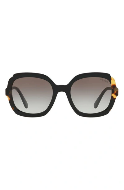 Shop Prada Etiquette 54mm Square Sunglasses In Black/ Medium Havana