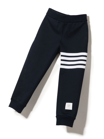 Shop Thom Browne 4-bar Stripe Cotton Track Pants In Blue