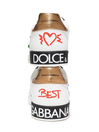 Shop Dolce & Gabbana Like A Superhero Low-top Sneakers In White