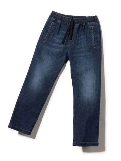 Shop Dolce & Gabbana Drawstring-waist Jeans In Blue