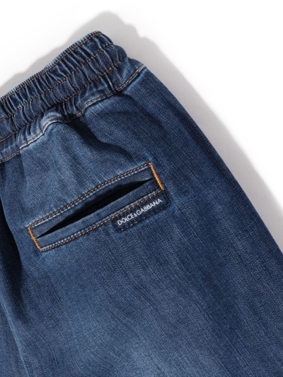 Shop Dolce & Gabbana Drawstring-waist Jeans In Blue