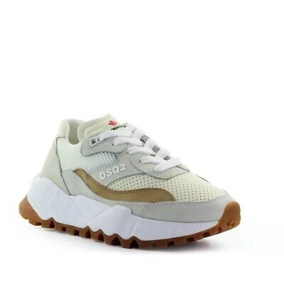 Pre-owned Dsquared2 Free Weiss Beige Sneaker Damen