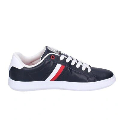 Pre-owned Tommy Hilfiger Herren Schuhe  41 Eu Sneakers Blau Leder Bf677-41