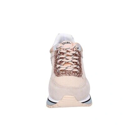 Pre-owned Blumarine Damen Schuhe Blugirl  38 Eu Sneakers Pink Textil Beige Wildled Bf696-38