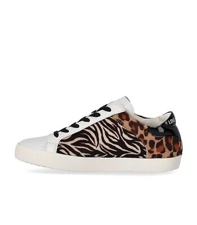 Pre-owned Moschino Love  Weiss Animalier Sneaker Damen