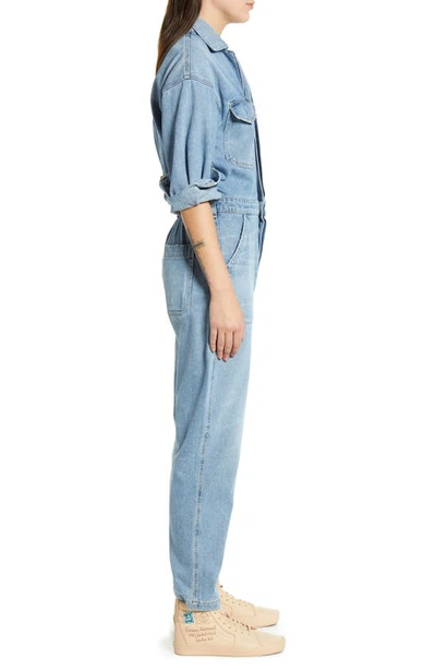 Shop Citizens Of Humanity Marta Long Sleeve Cotton Twill Utility Jumpsuit In Monologue