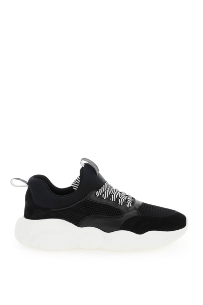 Shop Moschino Recycle Teddy Sneakers In Black