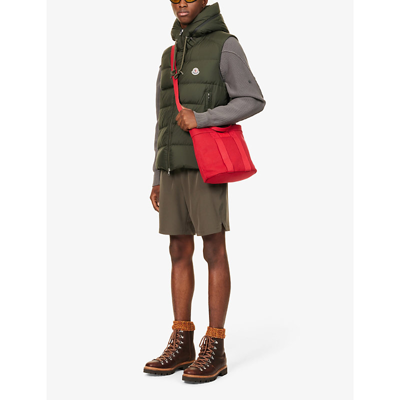 Shop Moncler Cardamine Hooded Shell-down Vest In Green