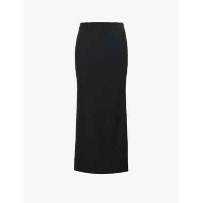 Shop Balenciaga Tube Mid-rise Wool Maxi Skirt In Black