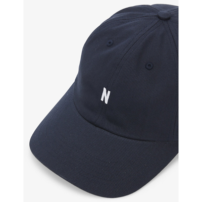 Shop Norse Projects Logo-embroidered Cotton-twill Cap In Dark Navy