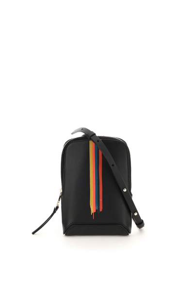 Shop Paul Smith 'painted Stripe' Phone Holder Mini Bag In Black
