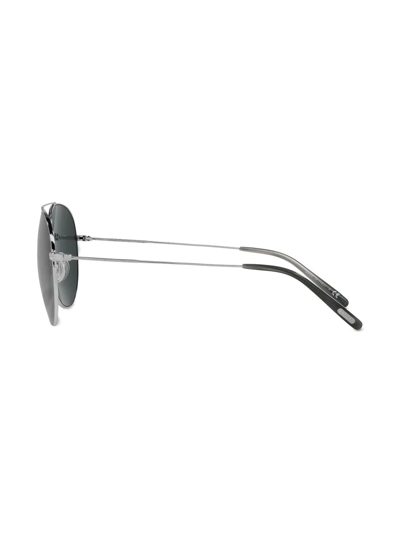 Shop Oliver Peoples Ov1286s Airdale Pilot-frame Sunglasses In Silver