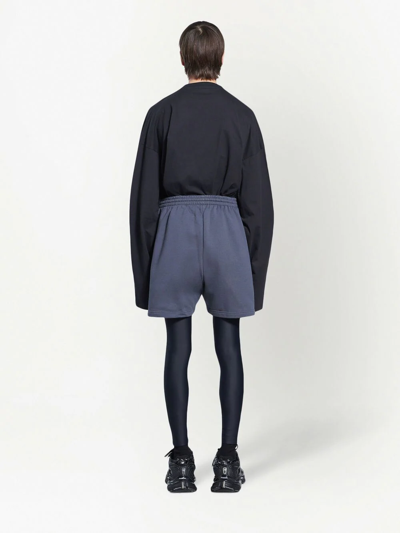 Shop Balenciaga Political Campaign Sweat Shorts In Grey