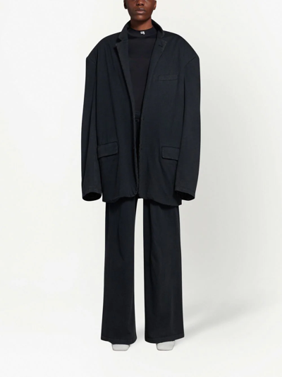 Shop Balenciaga Oversized Worn-out Jacket In Black