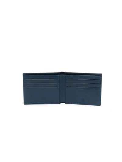 Shop Mcm Vintage Jacquard Bi-fold Wallet In Blue