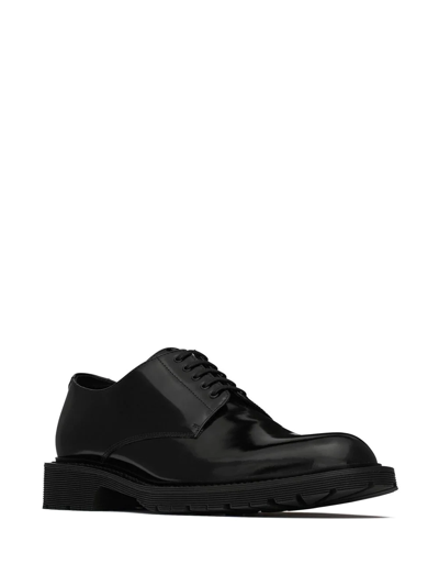 Shop Saint Laurent Army Leather Derby Shoes In Black