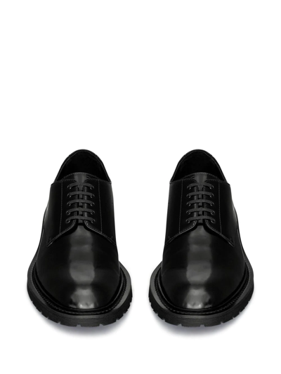 Shop Saint Laurent Army Leather Derby Shoes In Black