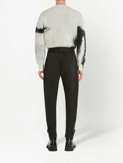 Shop Alexander Mcqueen Straight-leg Leather Trousers In Black