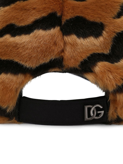 Shop Dolce & Gabbana Tiger Baseball Cap In Brown