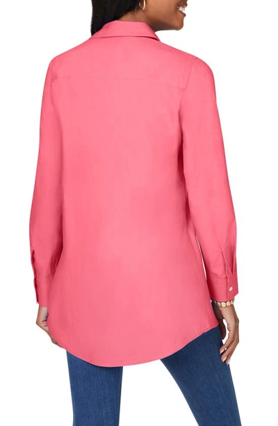 Shop Foxcroft Cici Non-iron Tunic Blouse In Rose Red