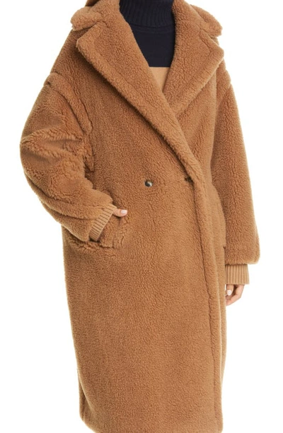 Shop Max Mara Teddy Bear Icon Faux Fur Coat In Camel