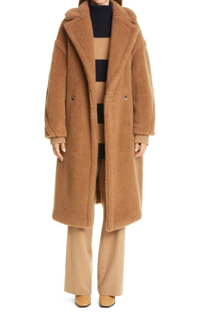 Shop Max Mara Teddy Bear Icon Faux Fur Coat In Camel