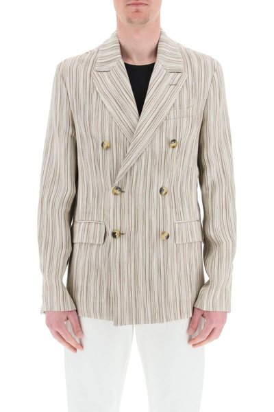 Shop Amiri Silk Viscose Blazer In Multicolor