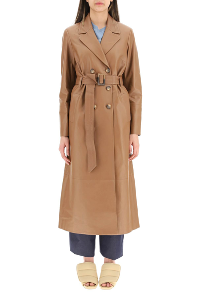 Shop Ivy & Oak Ivy E Oak Lionne Leather Trench Coat In Brown