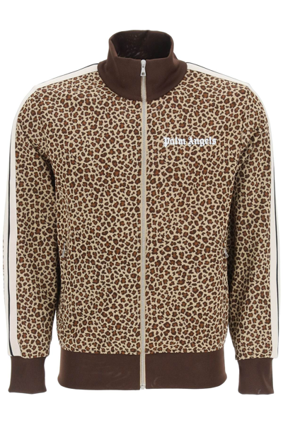 Palm Angels Leopard Tech Jersey Track Jacket In Multicolor