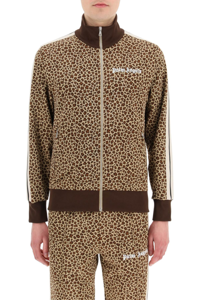 Shop Palm Angels Leopard Track Jacket In Multicolor