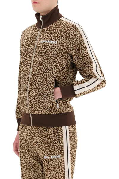 Palm Angels Leopard Tech Jersey Track Jacket In Multicolor