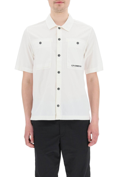 Shop C.p. Company Cp Company Ripstop Cotton Shirt In White
