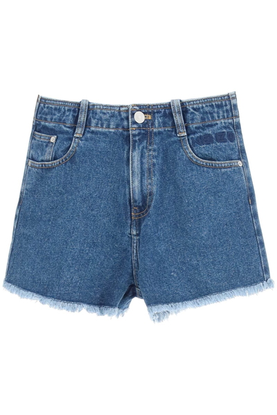 Shop Kenzo Denim Shorts In Blue