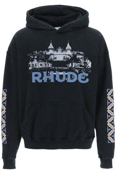 Shop Rhude 'casino' Hooded Sweatshirt In Black