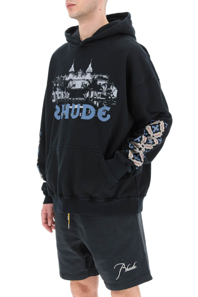 Shop Rhude 'casino' Hooded Sweatshirt In Black