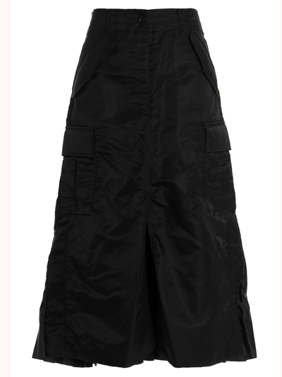 Shop Sacai Cargo Skirt In Black