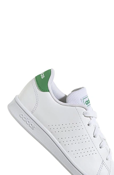 Shop Adidas Originals Kids' Advantage Sneaker In Ftwr White/ Green/ Core Black