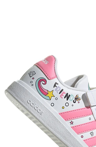 Shop Adidas Originals Grand Court Sneaker In White/ Bliss Pink/ Grey