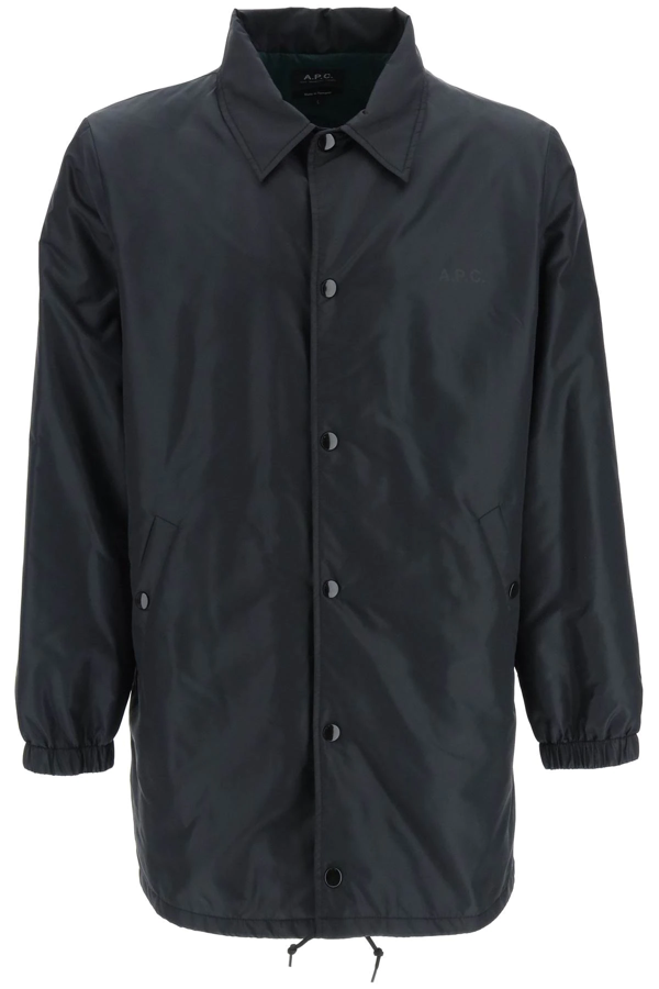 A.P.C. logo-print shirt jacket - Black