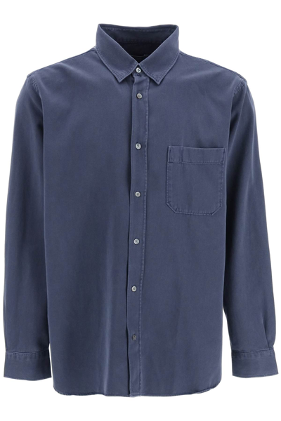 Shop Closed Cotton Twill Shirt In Blue