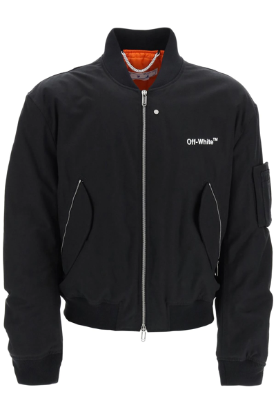 Off-white Diagonal Tab Bomber Jacket In Black