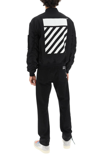 Off-white Diagonal Tab Bomber Jacket In Black