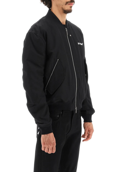 Off-white Diagonal Tab Bomber Jacket In Black