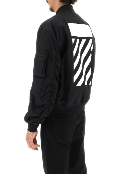 Off-white Diagonal Tab Bomber Jacket In Black