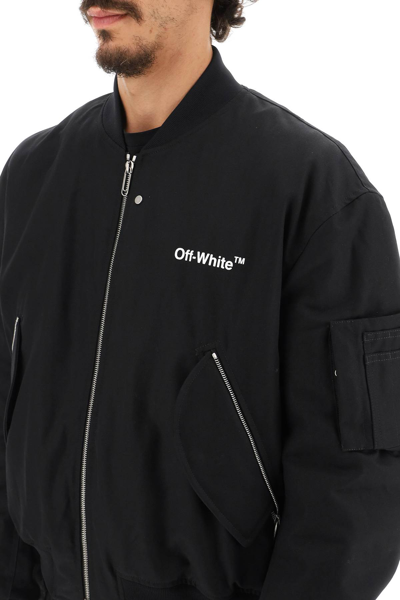 Off-white Diagonal Tab Bomber Jacket In Black