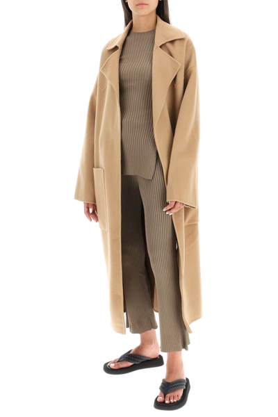 Nanushka Ribbed Knitted Cropped Trousers In Khaki