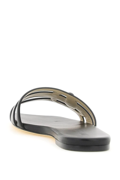 Jimmy Choo Black Laran Flat Slip-on Sandals In Black