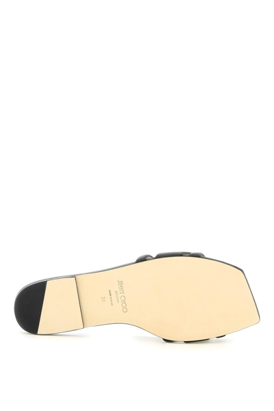 Jimmy Choo Black Laran Flat Slip-on Sandals In Black